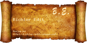 Bichler Edit névjegykártya